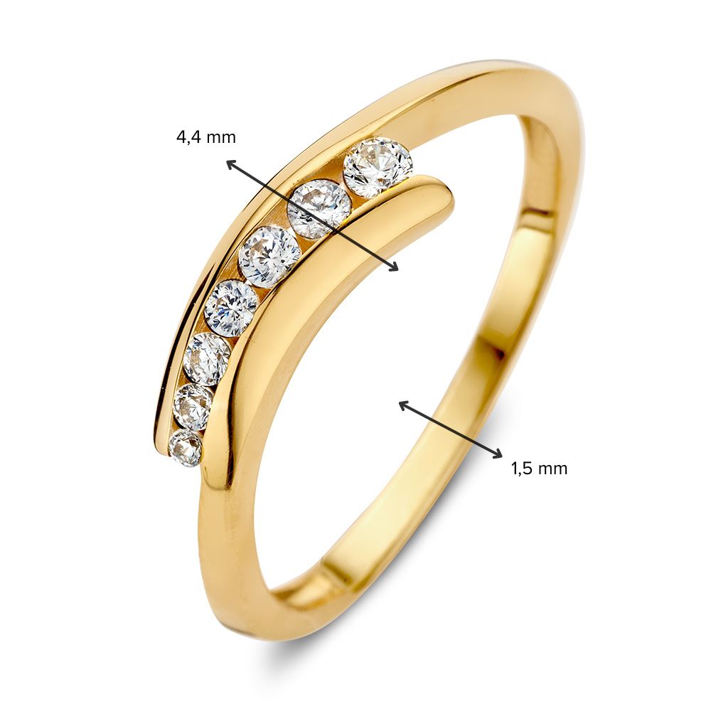 Żółtozłoty pierścionek z cyrkoniami - Elegancja w każdym detalu