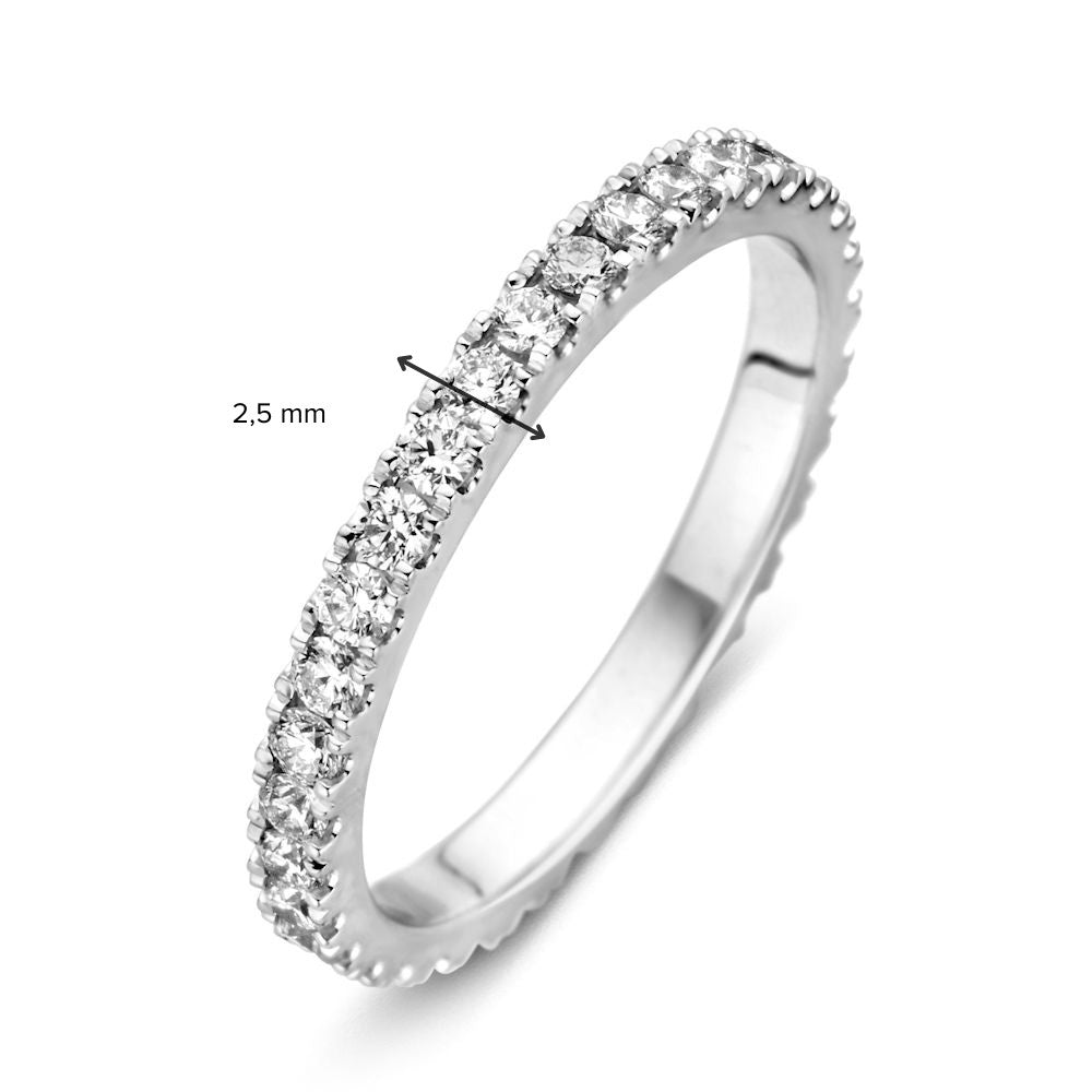Pierścionek z białego złota z diamentem 0.76 crt. ( dookoła )