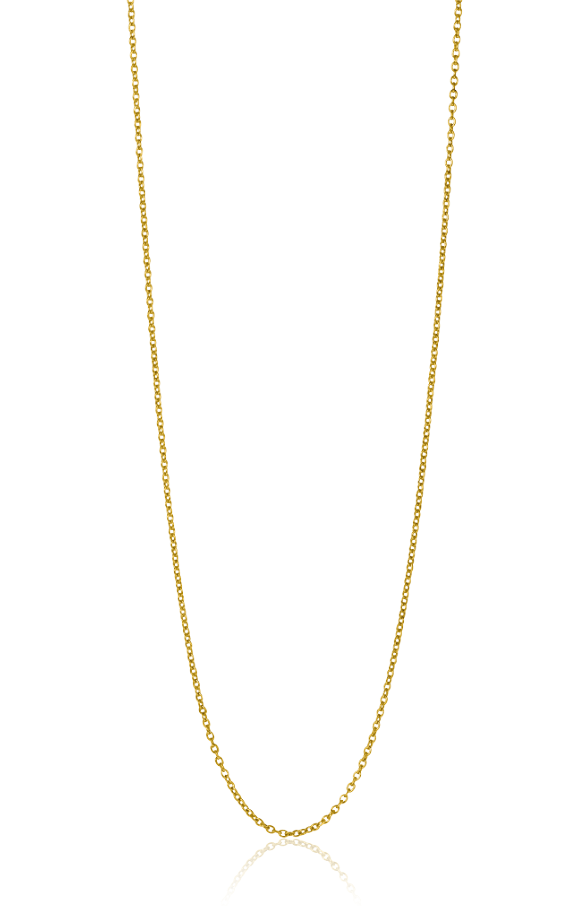 De Zinzi Ketting Goud Zgla45 09 is tegen een witte achtergrond geplaatst en toont een prachtig minimalistisch ontwerp van 14 krt. De delicate gouden ketting met fijne schakels en zachte curve straalt elegantie uit en weerspiegelt de kenmerkende stijl van het merk.